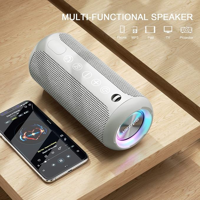 Ortizan Portable Bluetooth Speaker, IPX7 Waterproof Wireless Speaker with 24W Loud Stereo Sound, Outdoor Speakers with Bluetooth 5.0, 30H Playtime,66ft Bluetooth Range, Dual Pairing for Home - Image 5