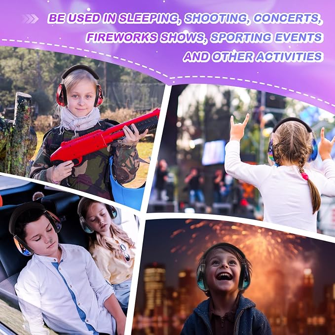 12 Pcs Kids Noise Cancelling Headphones Ear Muffs Starry Sky Style | Ear Protection for Kids Adults 27dB Noise Reduction Hearing Earmuff for Autism Sensory Relief Concerts Fireworks Studying - Image 8