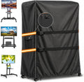 Outdoor TV Trolley Cover for 55-60 Inch Screen, Heavy Duty 600D Waterproof Rolling TV Stand Cover, Weatherproof Mobile TV Cart on Wheels Protector with Remote Pocket, Black 55"x15"x57" by Acreater