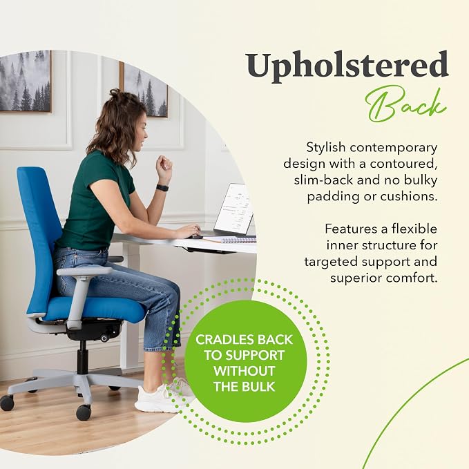 HON Ignition 2.0 Ergonomic Office Chair, Lumbar Support, Desk Chair, Iris | Upholstered ergonomic office desk chair with lumbar support, adjustable arms, office decor, advanced tilt for comfort - Image 6