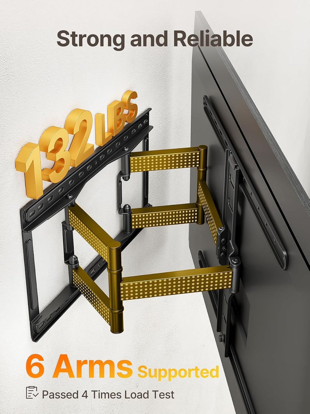 monTEK 1.1-Inch Ultra Slim Full Motion TV Wall Mount for 43-90 Inch TVs - Image 4