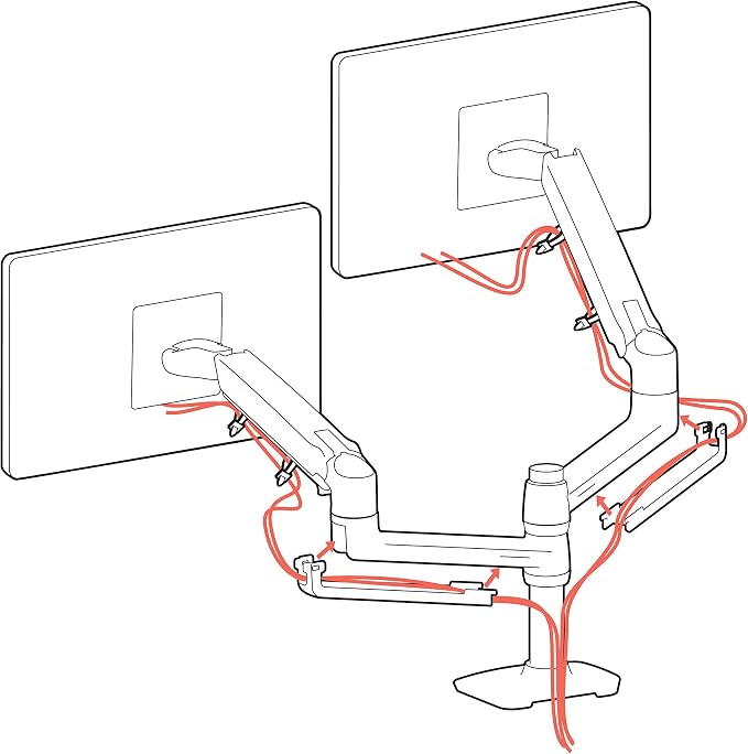 Ergotron – LX Vertical Stacking Dual Monitor Arm, VESA Desk Mount – for 2 Monitors Up to 24 Inches, 7 to 20 lbs Each – White - Image 6