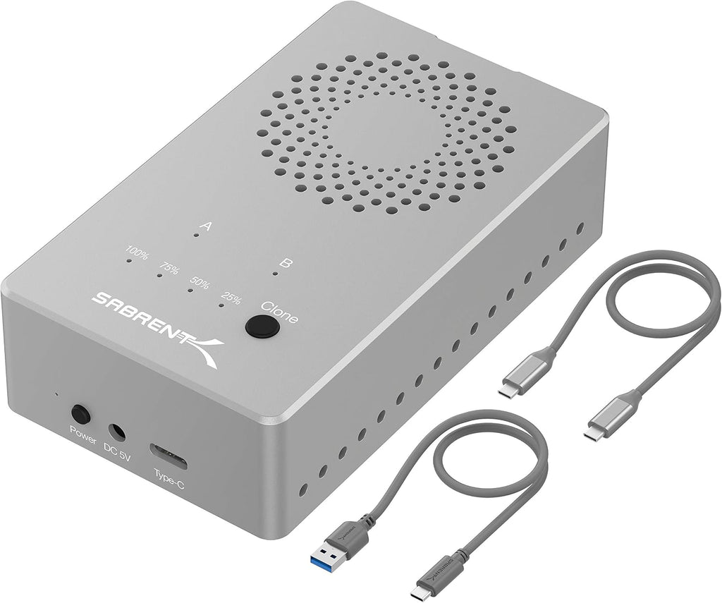 SABRENT Dual-Bay USB-C 10Gbps M.2 NVMe SSD Cloner Dock (EC-SSD2) by SABRENT