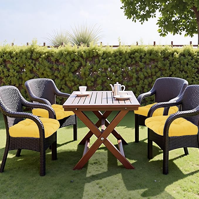 MTMR 2Pcs Outdoor Chair Cushions, Patio Furniture Seat Pads, Waterproof | 2Pcs , waterproof cover, PP cotton, u-shaped, no-fading, thick patio seat pads for outdoor wicker furniture in yard, 19x19x4 - Image 3