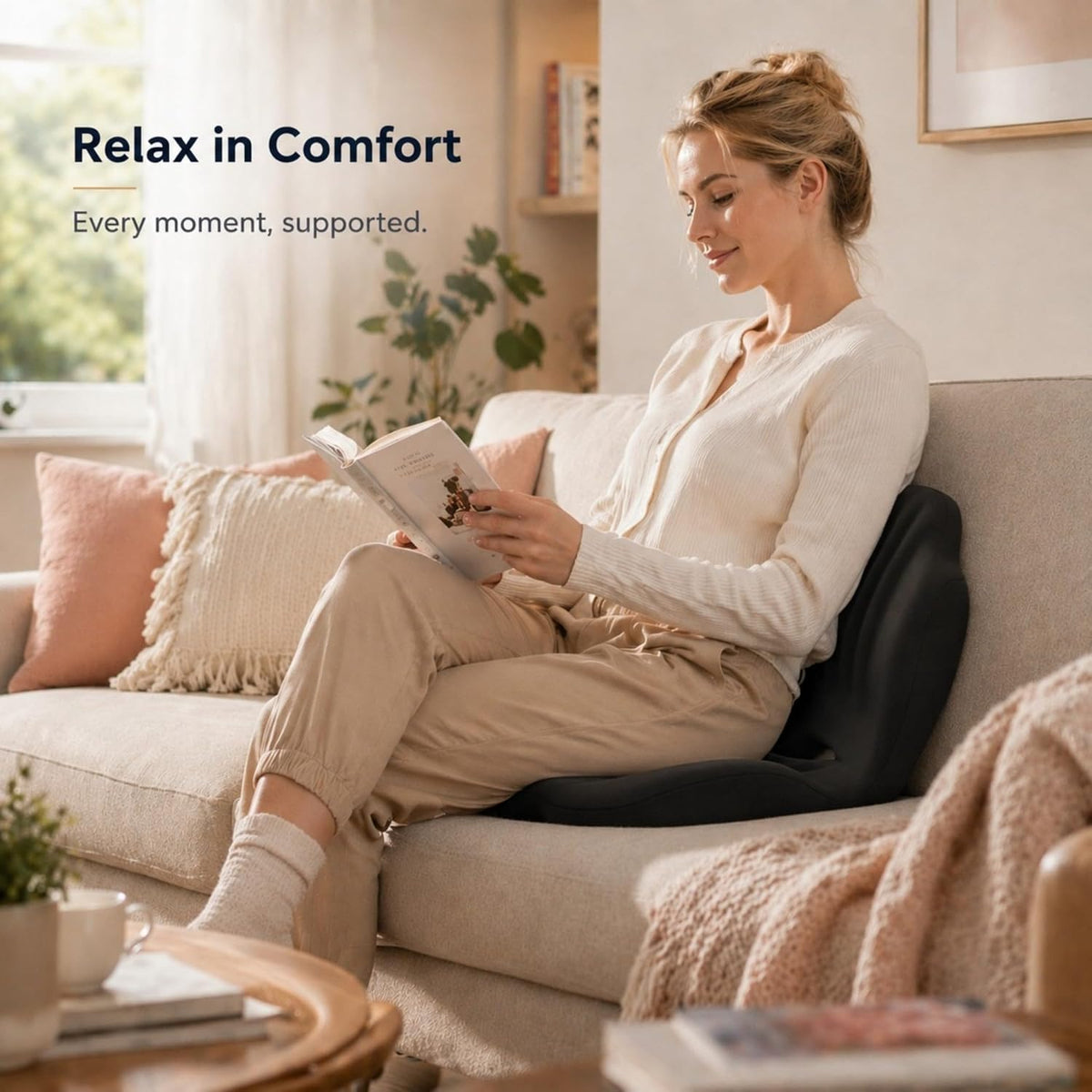 Ergonomic Seat Cushion with Lumbar Support, Memory Foam（Grey） - Image 7