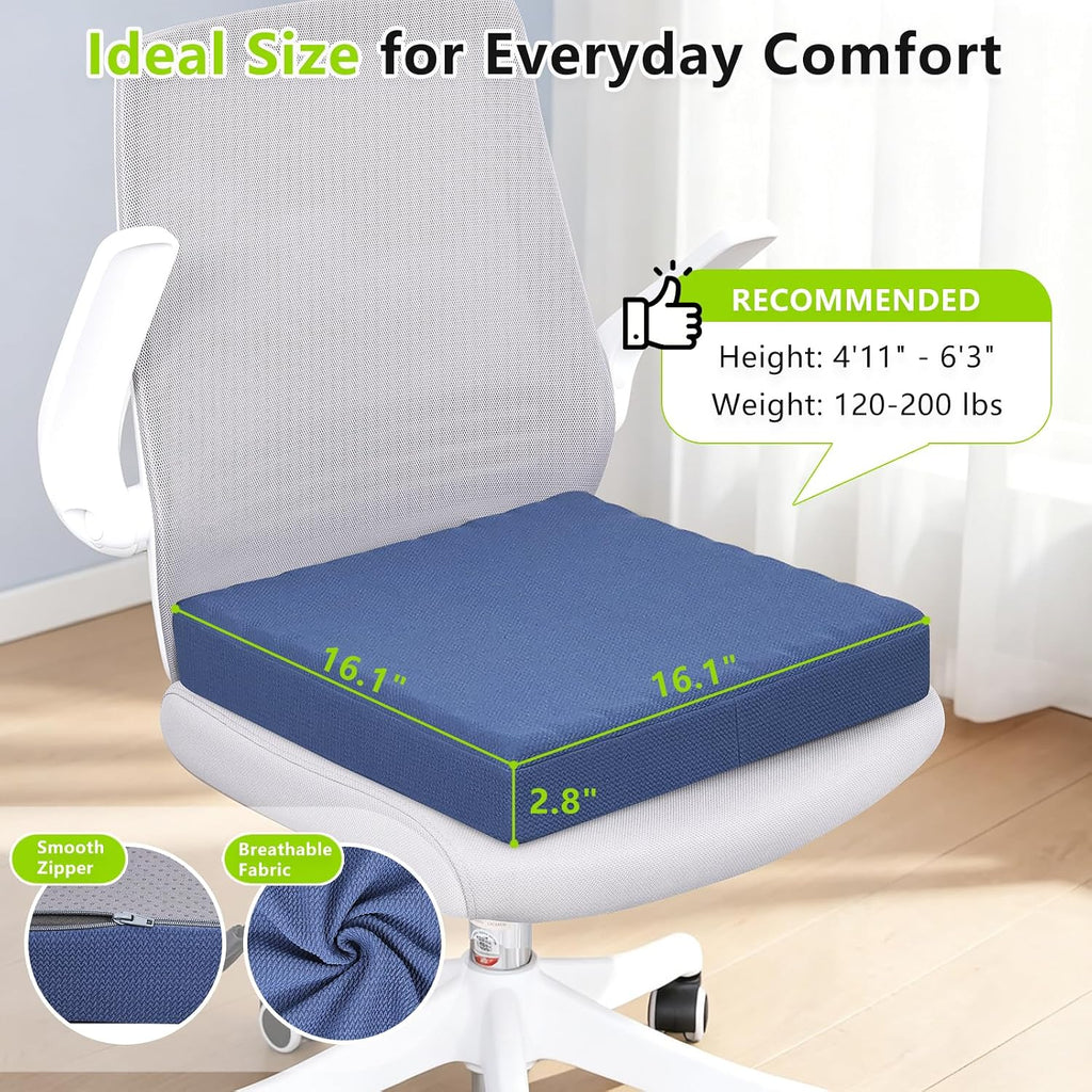 Seat Cushion for Office Chair with 3D Breathable Grid (blue, 16.1'') - Image 3