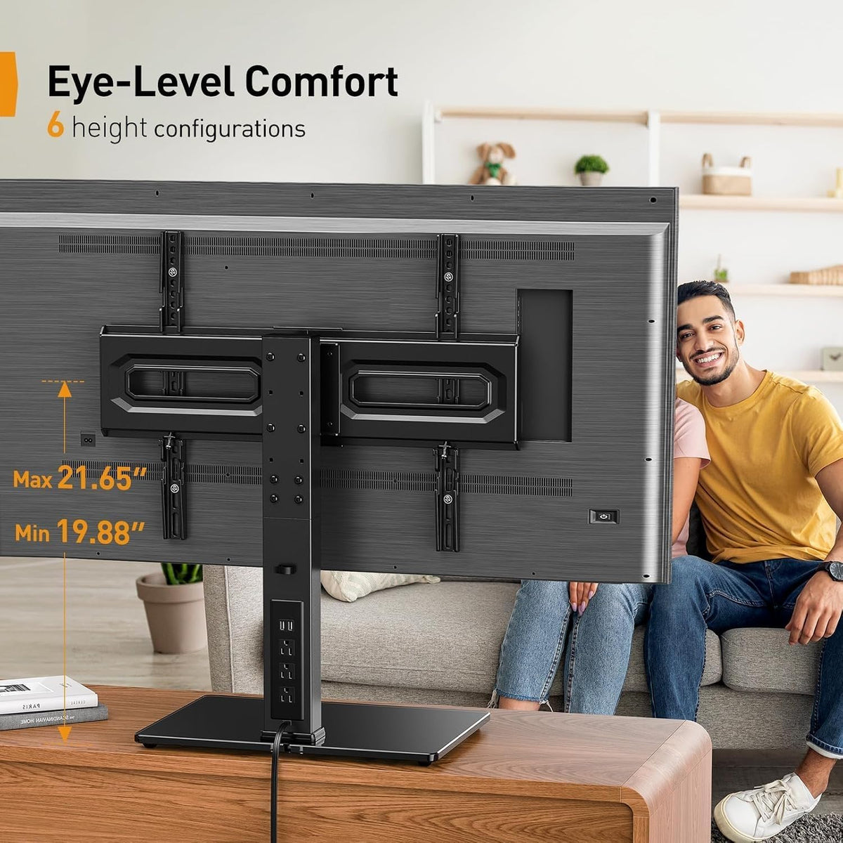 Perlegear TV Stand Mount with Power Outlet for 32-80 inch TVs up to 99 lbs - Image 5