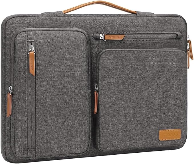 MOSISO 360 Protective Laptop Case 16 inch, 15-15.6 inch Laptop Sleeve | Compatible with MacBook Pro 16, HP Acer Dell Lenovo ASUS, Side Open Carrying Case with 4 Zipper Pockets, Taupe Gray by MOSISO