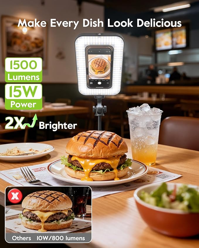 Magnetic Ring Light with Stand and Phone Clip, 62" Tripod for iPhone with Light, 6000mAh Phone Tripod with Light for Video Recording, TikTok, YouTube, Vlogging, Selfies, CRI＞95 - Image 2