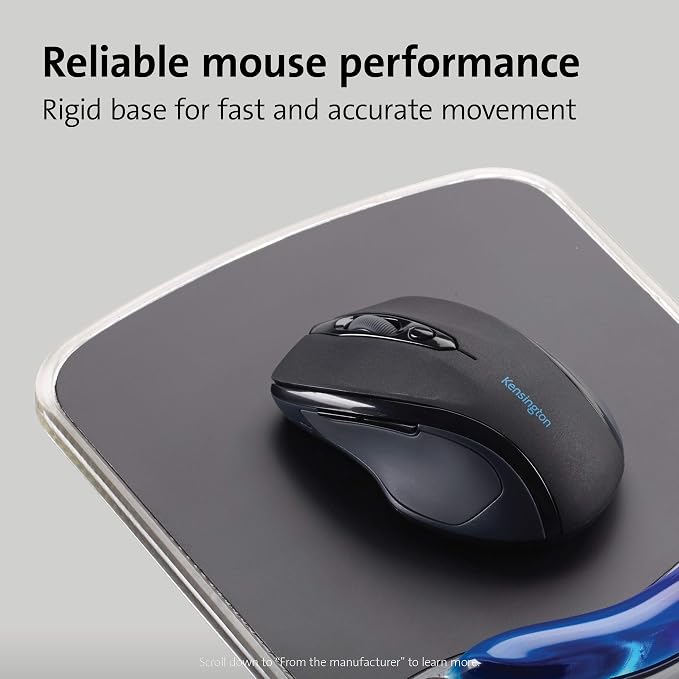 Kensington Duo Gel Mouse Pad with Wrist Rest, Ergonomic Wrist Support for Pain Relief, Comfortable Non-Skid Gel Pad for Computer, Laptop, Office & Home 9.6" x 7.6", Blue K62401AM | Ergonomic wrist support, non-skid gel pad, 9.6 x 7.6 in, pain relief fo... - Image 5