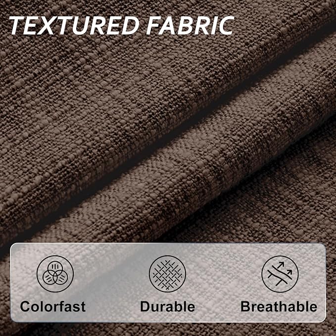 Basic Beyond Chair Cushions for Dining Chairs with Ties and Removable Cover, 2" Thick Seat Cushions for Kitchen Chairs, Set of 4, 17" x 16", Brown - Image 5