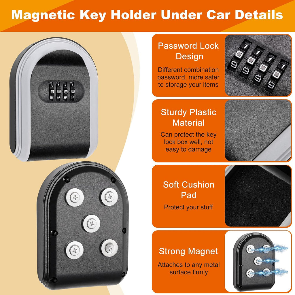 Magnetic Key Holder with Lock for Indoor, Outdoor Store Key - Image 3