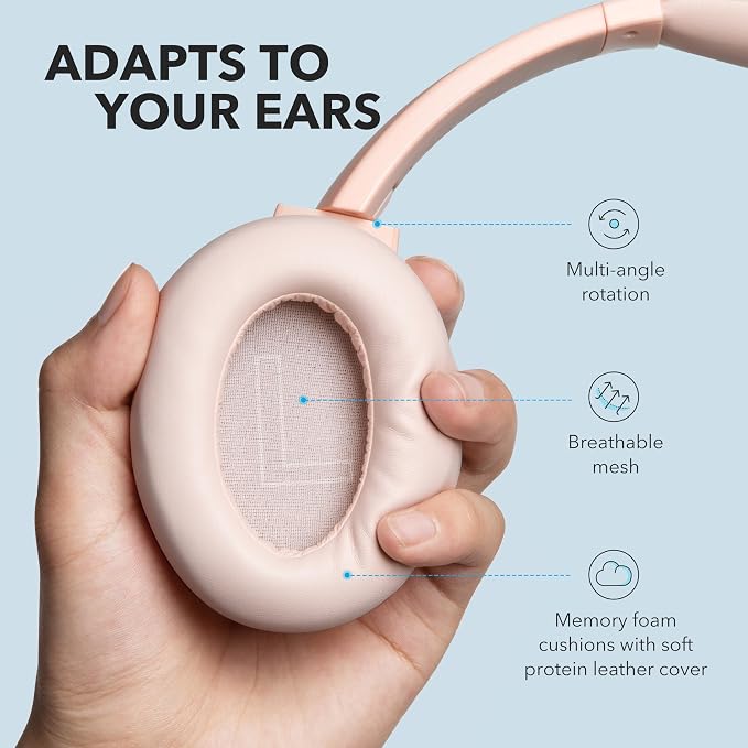 Soundcore Anker Life Q20 Hybrid Active Noise Cancelling Headphones, Wireless Over Ear Bluetooth Headphones, 60H Playtime, Hi-Res Audio, Deep Bass, Foam Ear Cups, Travel, Office, USB-C Charging - Image 5