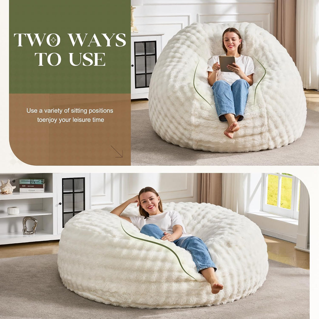 Hobestluk Giant Bean Bag Chairs 6FT Oversized BeanBag Chair for Adult Jumbo - Image 3