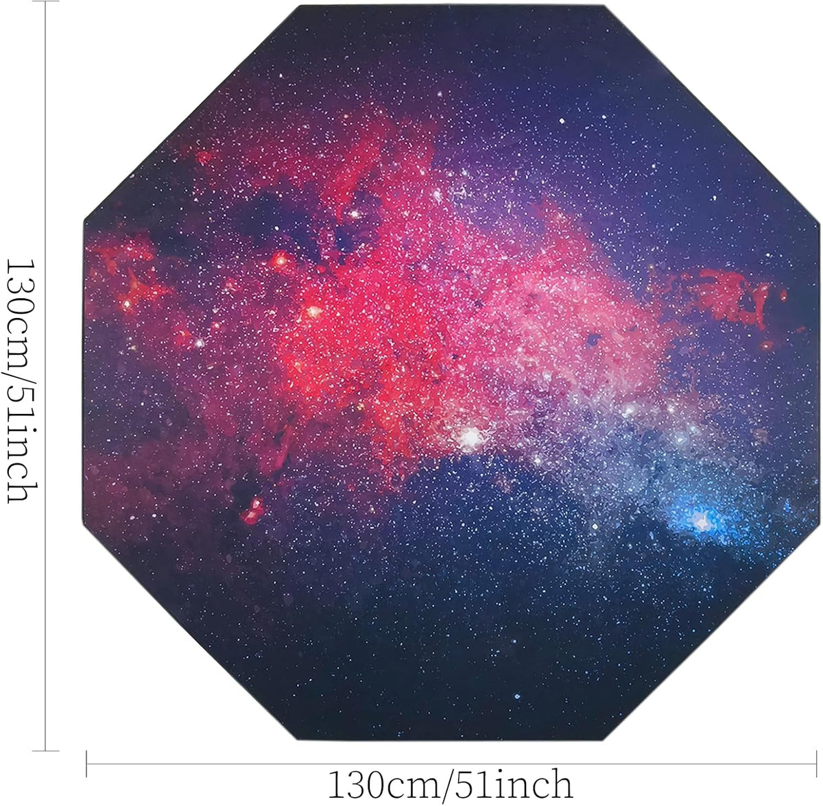 USTIDE Large Gaming Chair Mat Soft Non-Slip Low-Pile Outer Space Rug Washable Starry Sky Floor Mat for Bedroom Living Room Noise Reducing Carpet for Kids Teen Adults 51"x51" - Image 2