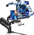 Dual Monitor Arm Desk Mount with 15" Laptop Tray & USB-C&A Docking Station | AVLT 17”-43" HDMI 4K60Hz, Ethernet, Gbps, 100W PD, Fits Two Flat/Curved Monitor - Black by AVLT-USA