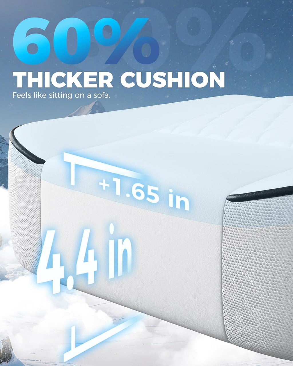 GTPLAYER Big and Tall Gaming Chair with Footrest, Ergonomic Office Desk Chair with 4.4in Thick Cushion and Wide Wingless Seat, Comfortable Leather Computer Chair, Predator Series, White - Image 4