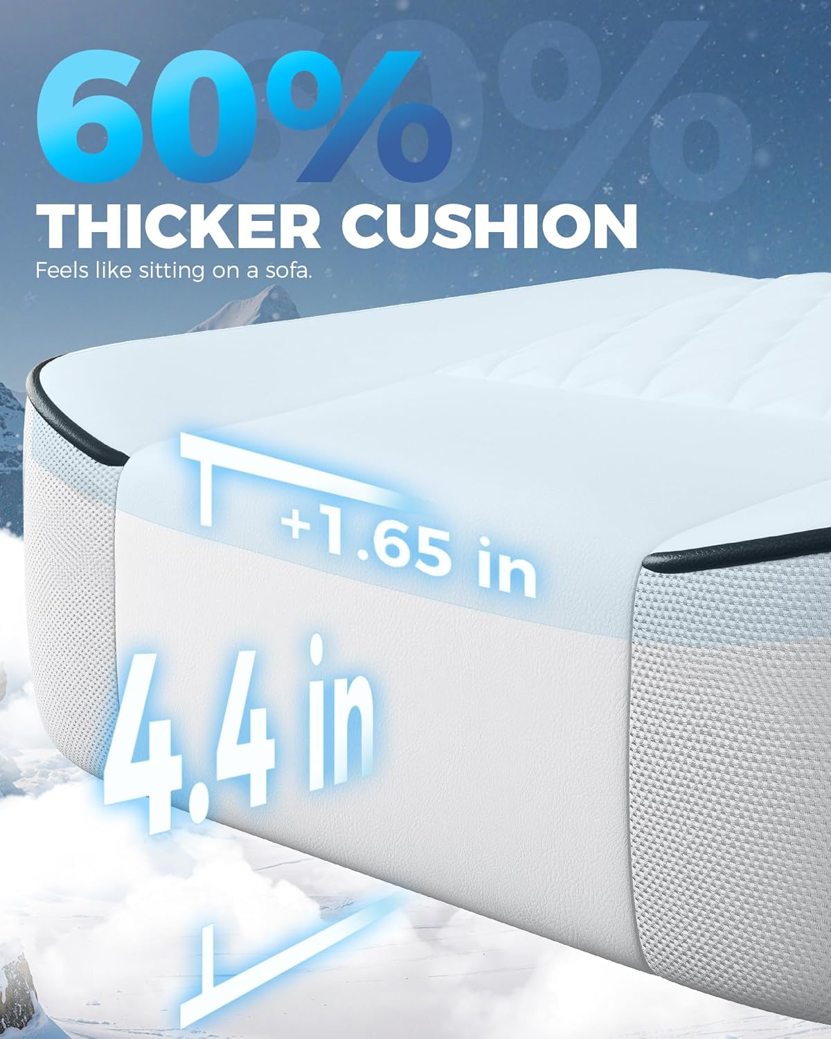 GTPLAYER Big and Tall Gaming Chair with Footrest, Ergonomic Office Desk Chair with 4.4in Thick Cushion and Wide Wingless Seat, Comfortable Leather Computer Chair, Predator Series, White - Image 4
