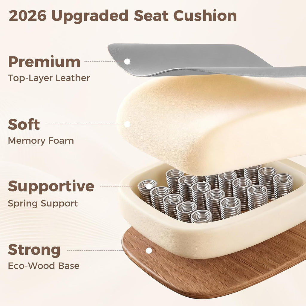 Big and Tall Office Chair, Flip Armrests for Cross Legged Sitting, Ergonomic Leather Executive Desk Chair with Foot Rest, High-Back Reclining Computer Chairs for Office Home Game - Light Gray - Image 9