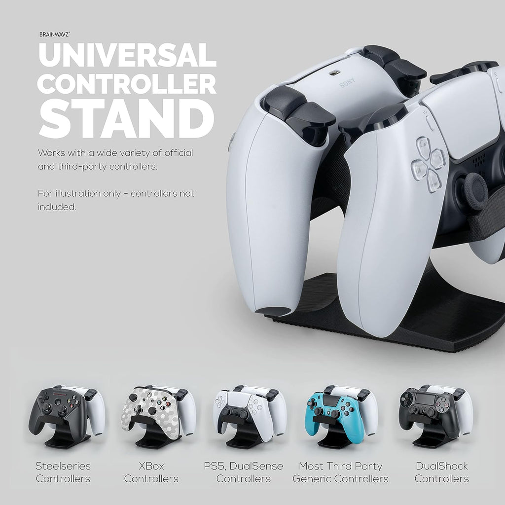 Dual Game Controller Desktop Holder Stand - Universal Design for Xbox ONE, PS5, PS4, PC, Steelseries, Steam & More, Reduce Clutter UGDS-03 (Black) - Image 4