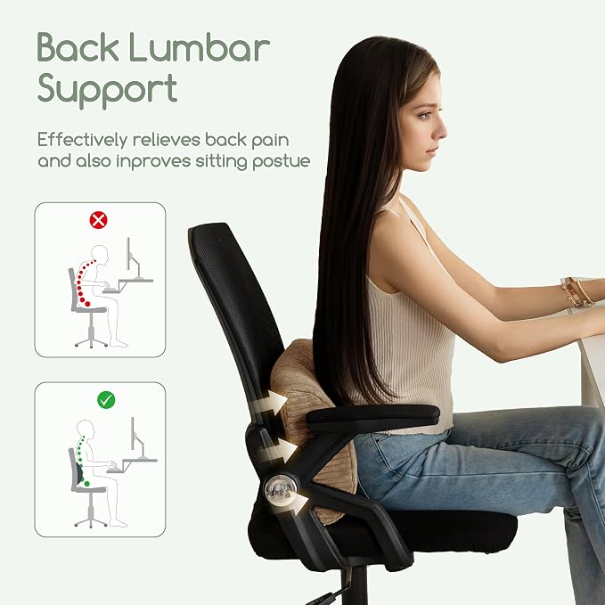 HIGOGOGO Lumbar Support Pillow for Recliner Chair/Accent Chair/Couch, Memory Foam Back Support Cushion for Elderly, Recliner Cushions for Back Rest, Pain Relief, Reading, Washable Cover, Coffee - Image 5