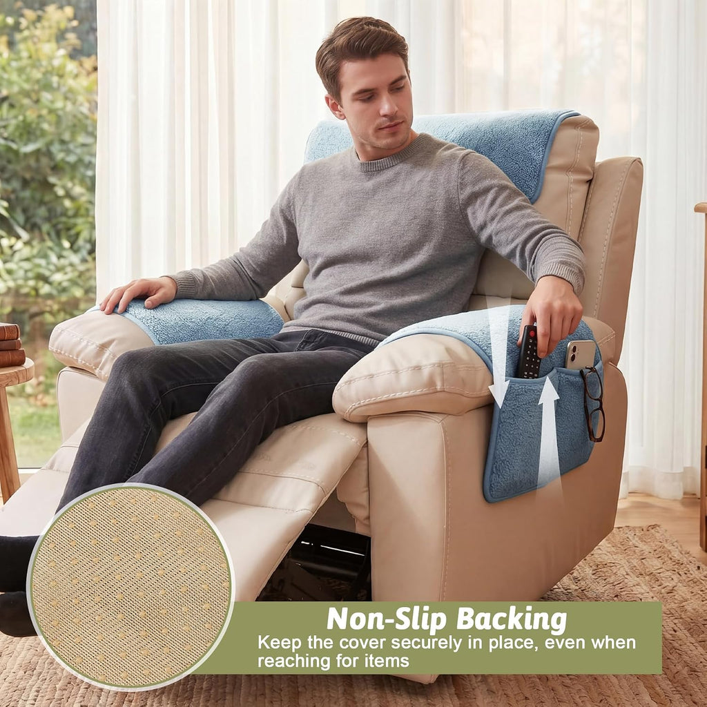 Universal Sherpa Recliner & Armchair Covers with Pockets - Image 5