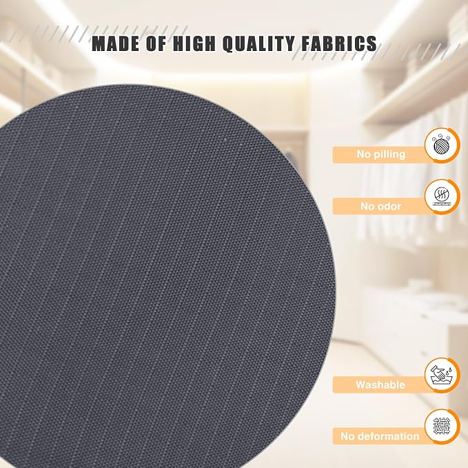 Hanging Closet Organizer 3-Shelf, Oxford Fabric Wardrobe Storage, Dark Gray | Easy-mount foldable design holds clothes, handbags, shoes & accessories; washable Oxford fabric, sturdy and space-saving. - Image 4