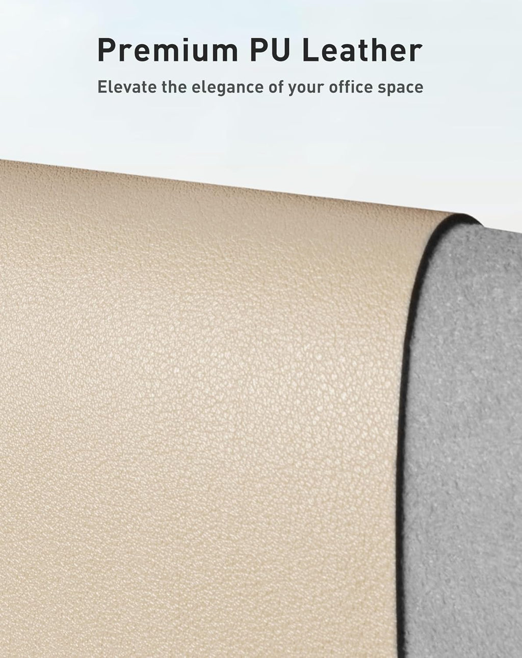 Aothia Faux Leather Desk Mat - Large Mouse Pad, Non-Slip PU Leather Blotter, Waterproof Writing Surface for Office and Home (Beige, 63" x 24") - Image 2