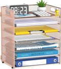 7 Tier Paper Organizer for Desk with Letter Trays and Handle Rose Gold | Desk File Organizer with Handle for Sorting Papers, Files, Folders, Mail, Bills and Office Supplies by Unknown