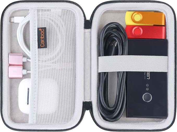 Canboc Carrying Case for MacBook Air Pro Charger MagSafe/MagSafe 2 Power Adapter, iPhone 16/16 Pro MagSafe Charger, USB C Hub, Type C Hub, USB Multiport Adapter, Hard Shockproof Bag, Black - Image 2