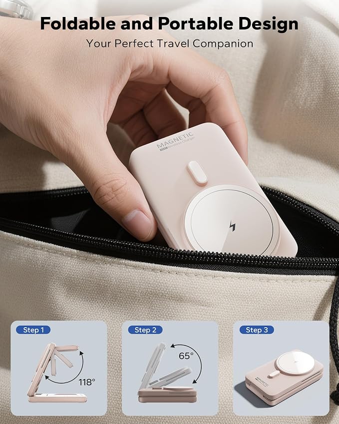 Foldable 3in1 Charging Station for Magsafe, Travel Phone and Watch Charger for Apple Devices, Wireless Charging Dock for iPhone 17 16 15 14 13 12 Series/Apple Watch/Airpods - Image 4