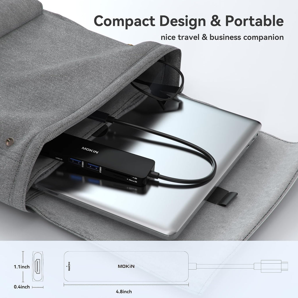 MOKiN USB C Hub HDMI Adapter Dongle for MacBook/Dell/HP/Lenovo Laptop - Image 7