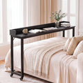 Clevich Overbed Table with Wheels, 16" D x 71" W x 41" H Mobile Bed Desk by Clevich