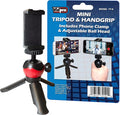 Vidpro TT-8 Mini Tripod and Handgrip with Ball Head for Smartphones and Cameras. for Camcorders, Small DSLRs, Mirrorless and Phones. Shoe Mount for attaching Lights and Mics. Zoom Video Conferencing by Vidpro
