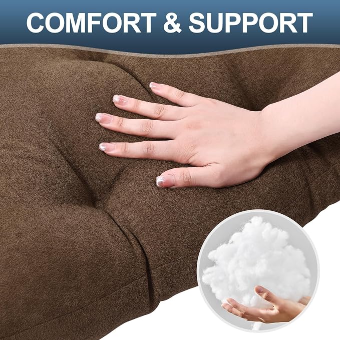 Back Pillow for Recliner Lumbar Support Pillow Soft and Fluffy Back Support Cushion Thick Lumbar Cushion for Chairs, Recliners,Sofa, Couch and Bed for Pain Relief Brown - Image 6