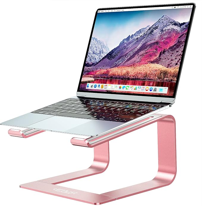 Laptop Stand for Desk, Pink, Up to 15.6" Laptop | Ergonomic Computer Stand Riser Holder for MacBook Air Pro, Dell, HP, Lenovo, Samsung, Alienware by Urmust