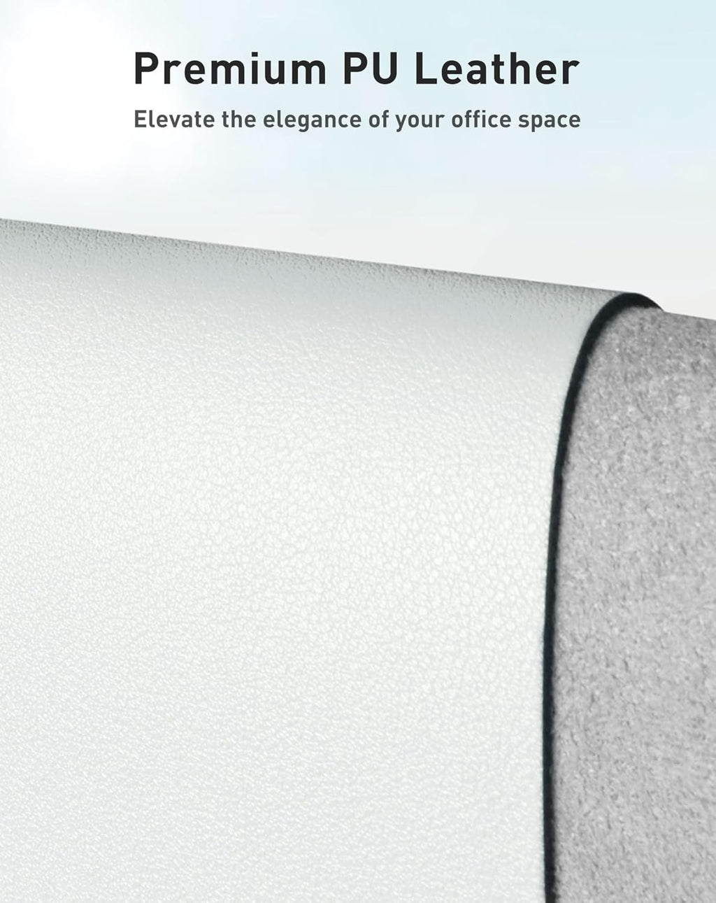 Aothia Faux Leather Desk Mat - Large Mouse Pad, Non-Slip PU Leather Blotter, Waterproof Writing Surface for Office and Home (Barely Grey, 42" x 17") - Image 2