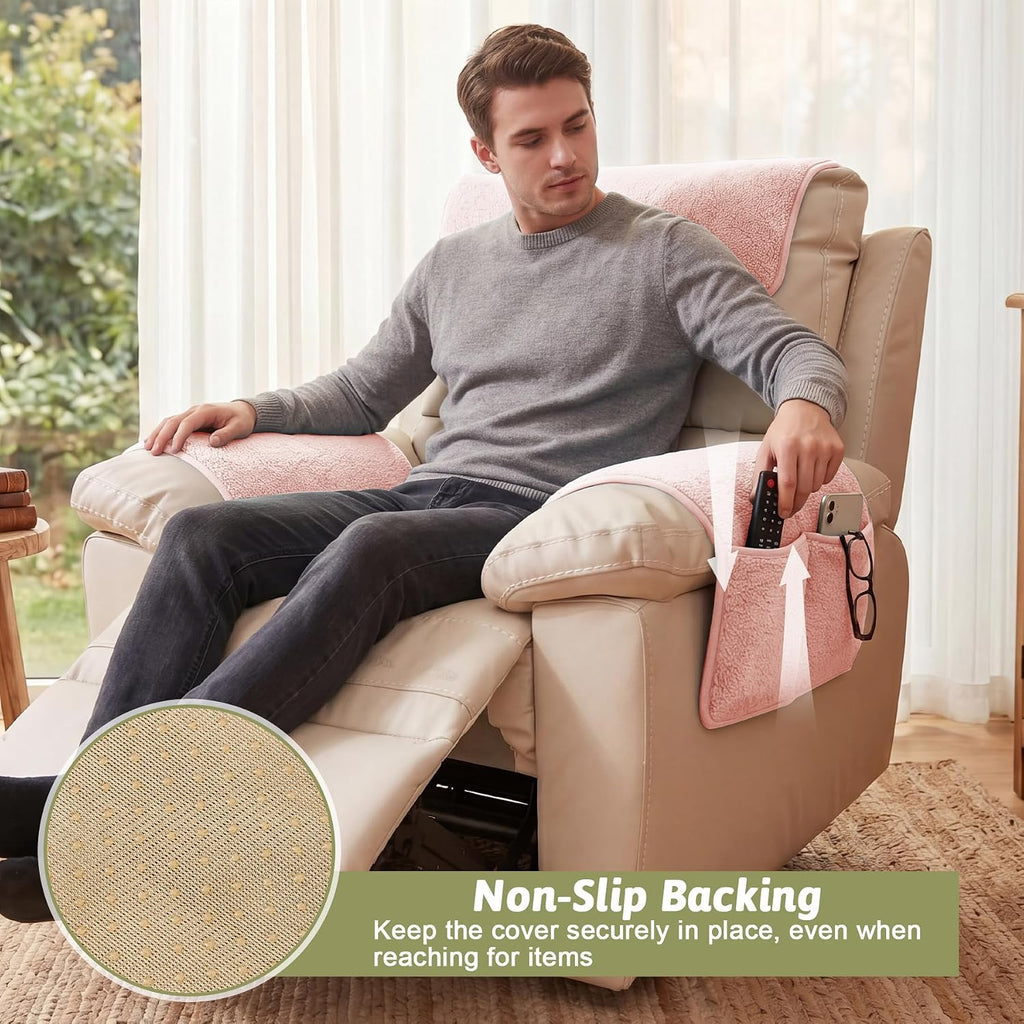 Universal Sherpa Recliner & Armchair Covers with Pockets - Image 5