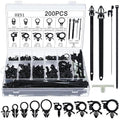 Funnymoom 200 Pcs Wire Loom Routing Clips, 15 Sizes Push Mount for Car | Cable Zip Ties Included, Universal Harness Clip Replacements, Push-in for Easy Install, Fits Automotive Wire Management by Funnymoom