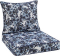 Favoyard Outdoor Deep Seat Patio Cushions Set, 22" x 22", Rainproof, Garden | Fade Resistant, Removable Bottom & Back Cushion, Tie Straps for Patio Furniture, Rocking Chair, Sofa Couch, Blue Floral by OutdoorFurnitureAccessories