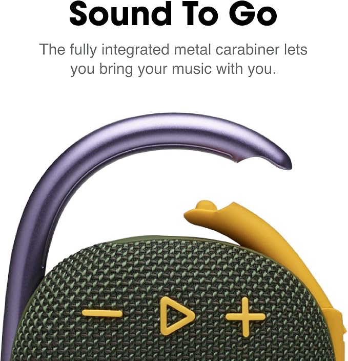 JBL Clip 4, Green - Portable Bluetooth 5.1 Speaker - Up to 10 Hours of Play - Waterproof & Dust Resistant - Includes Noise & Echo-Canceling Speakerphone - Image 3
