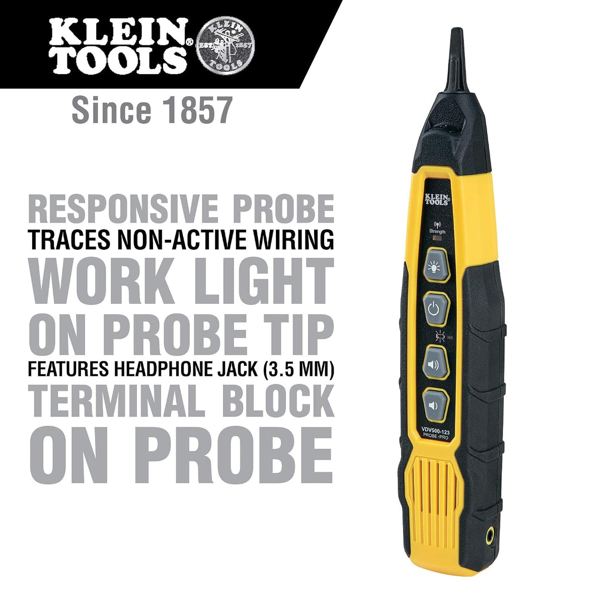 Klein Tools VDV501-851 Cable Tester Kit & VDV427-300 Impact Punchdown Tool & VDV500-123 Cable Tracer Probe-Pro Tracing Probe with Replaceable Non-Metallic - Image 7