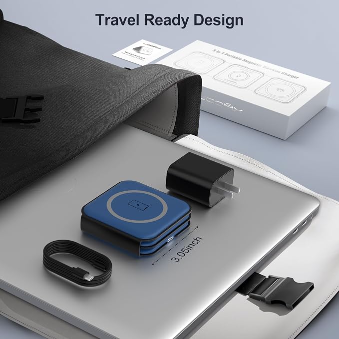 3 in 1 Charging Station for Multple Devices,Foldable 3 in 1 Wireless Charger for Travel,Nano Wireless Charging Station for iPhone16 15 14 13 12 Pro Max/Watch 10 9 8 7 6 5 4 3 Ultra/AirPod Pro - Image 7