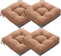 MAGIC ELEPHANT Chair Cushions for Dining Chair, Shredded Memory Foam Kitchen Chair Cushions Set of 4, Non-Slip Thick Dinning Room Chair Pads Seat Cushions, 15.5" x 15.5" x 4" (Brown) by Magicelephant