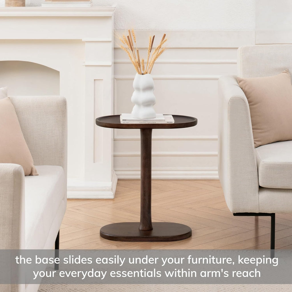 MH London Side Table - Crawford Wooden Modern C Shaped End Table - Exclusively Designed Hand Crafted Tables - End Table for Living Room, Bedroom Bedside Tables and Office - Image 3