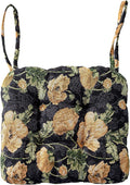 vctops Farmhouse Floral Print Chair Cushions with Ties U-Shaped Soft Comfortable Chair Pads Non Slip Seat Cushions for Indoor Dining Room and Kitchen Chairs (Flower B,16"x16") by vctops
