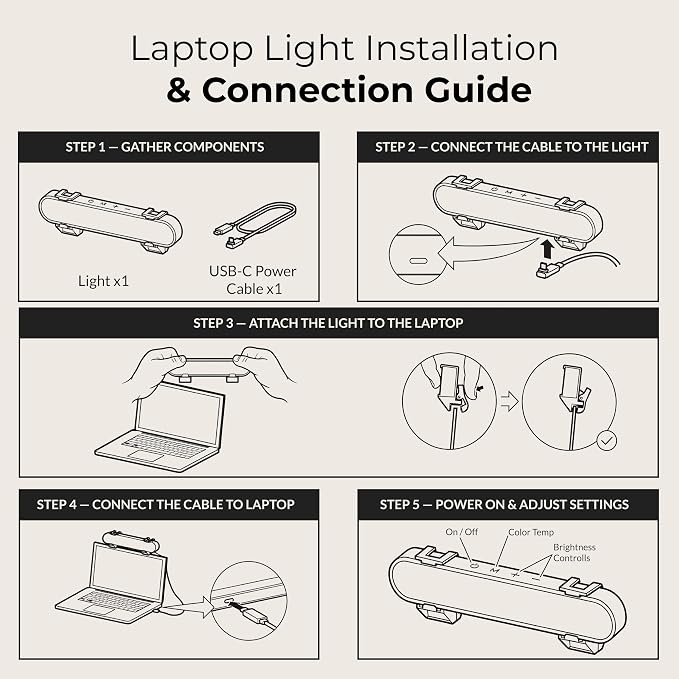 HumanCentric Video Conference Lighting, Laptop Only Webcam Light | For Streaming, LED Laptop Light for Video Conferencing, Zoom Lighting for Computer, Upgrade Light for Zoom Meetings - Image 9