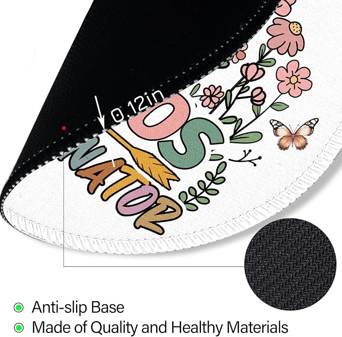 Funny Work Mouse Pad, Small Round Mousepad for Desk, Laptop | Mini Travel Wireless Mice Pad for Computer, Office Accessories, Coworker Gifts, 8.6 x 8.6 inch - Image 6