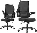 Office Chair Ergonomic Desk Chair - Comfy Mesh High Back Office Chair with Lumbar Support Wheel Home Desk Office Chairs Flip up Armrest Executive Rolling Swivel Task Computer Chair Black Silver by SomeetPro