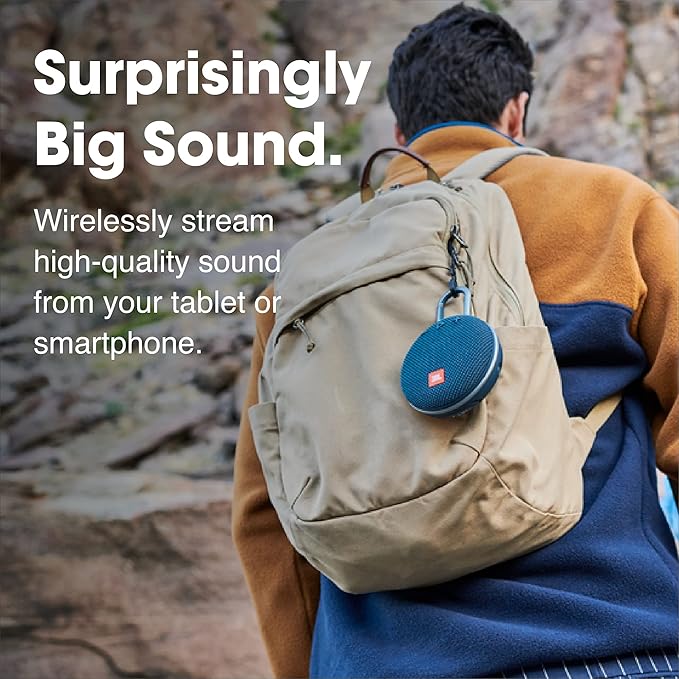 JBL Clip 3, Camouflage - Waterproof, Durable & Portable Bluetooth Speaker - Up to 10 Hours of Play - Includes Noise-Cancelling Speakerphone & Wireless Streaming | Wireless Bluetooth Streaming, Up to 10 Hours of Playtime, IPX7 Waterproof, Integrated Car... - Image 2